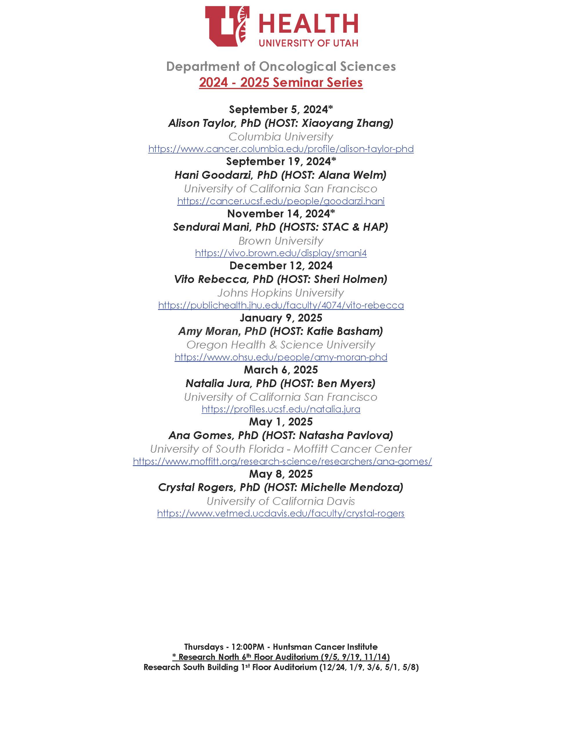 Dept Seminar Series
