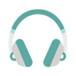 Headphones White icon