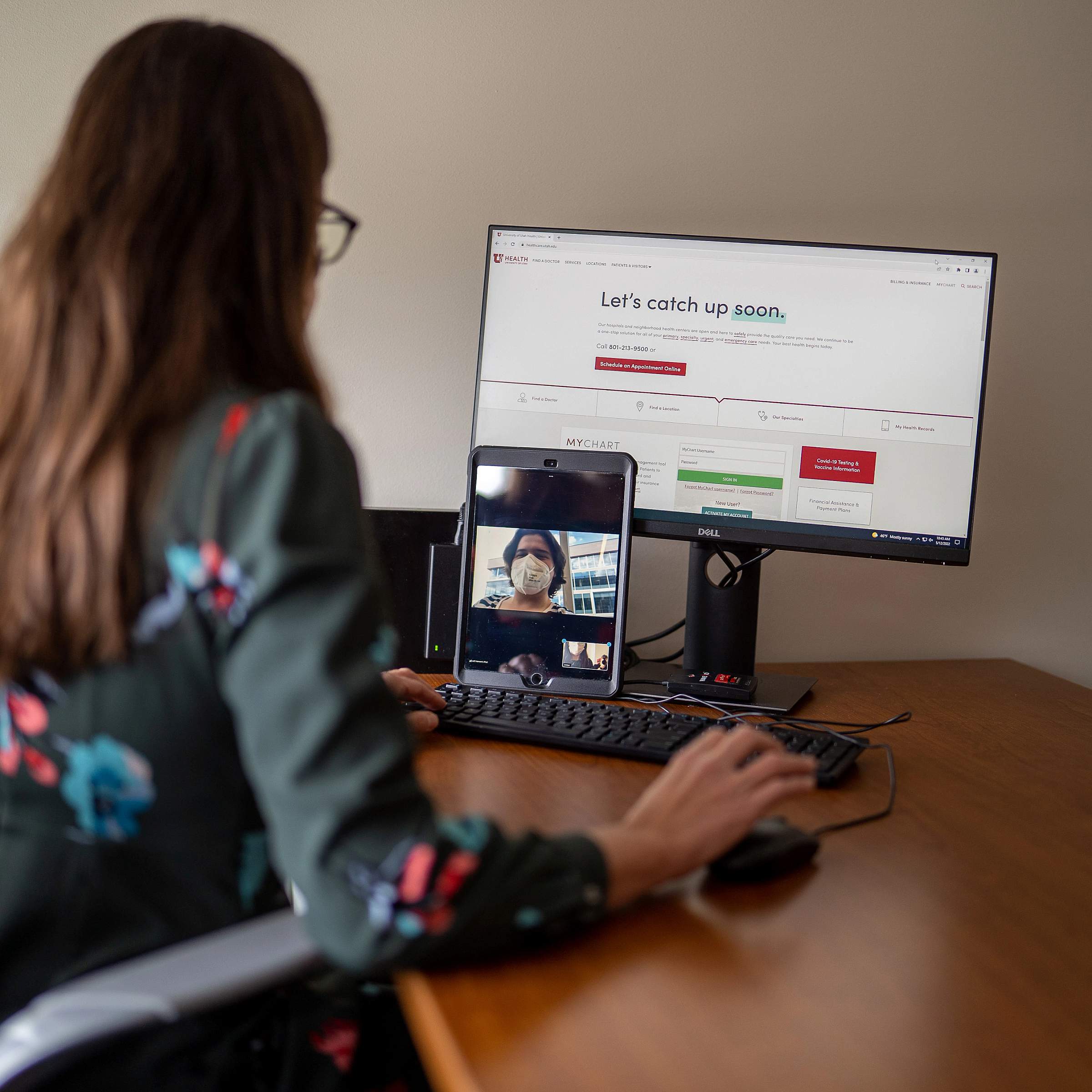 Doctor on telehealth call with patient